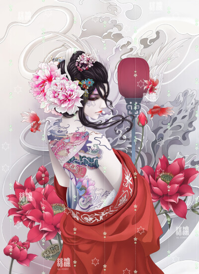 《首魁-红莲》 插画师绯澜作品