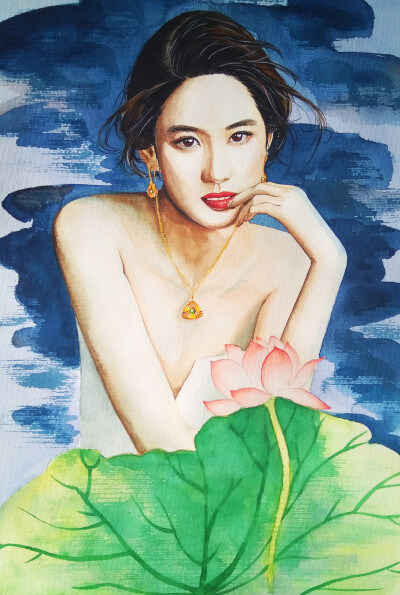 水彩人物刘亦菲