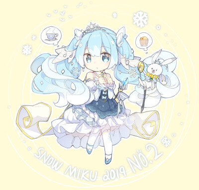 VOCALOID 初音未来 雪未来 绘师：Linfi-MUU（p id=6327914） 本作品id=68727810