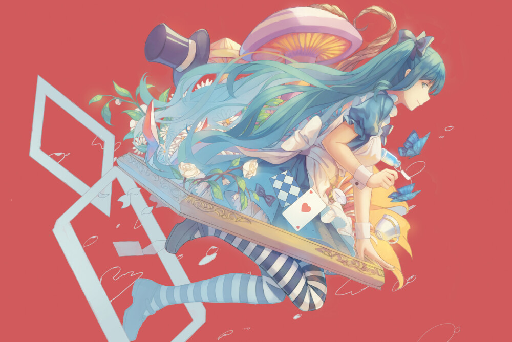 -artist: liuli
-alice in wonderland
-vocaloid
- hatsune miku
@ziyang