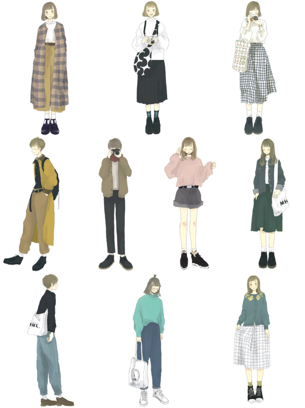 日式插画 服装设计 时尚插画
女生