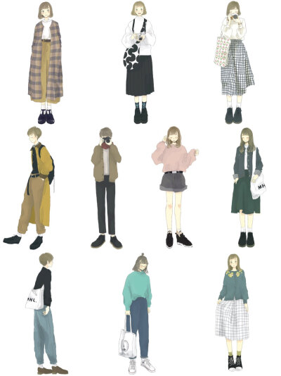 日式插画 服装设计 时尚插画
女生