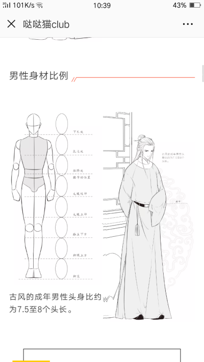 画画 哒哒猫club 古风人物头身比例头部画法