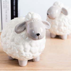 简约北欧创意小绵羊存钱罐家居摆件客厅儿童房间储蓄罐生日礼物品