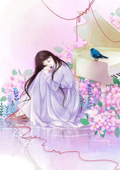 #少女#手绘插画# 插画师：松塔