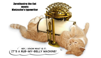 The real purpose of the Nietzsche's typewriter is to rub cat's belly. There is no purpose on Earth that would be nobler!