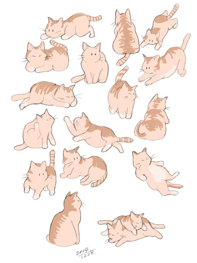 猫咪 可爱 卡通 素材 壁纸