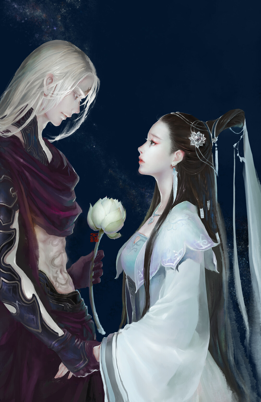 司马相如《凤求凰》
其二：
凤兮凤兮归故乡，遨游四海求其凰。
时未遇兮无所将，何悟今兮升斯堂！
有艳淑女在闺房，室迩人遐毒我肠。
何缘交颈为鸳鸯，胡颉颃兮共翱翔！
凰兮凰兮从我栖，得托孳尾永为妃。
交情通意心和谐，中夜相从知者谁？
双翼俱起翻高飞，无感我思使余悲。