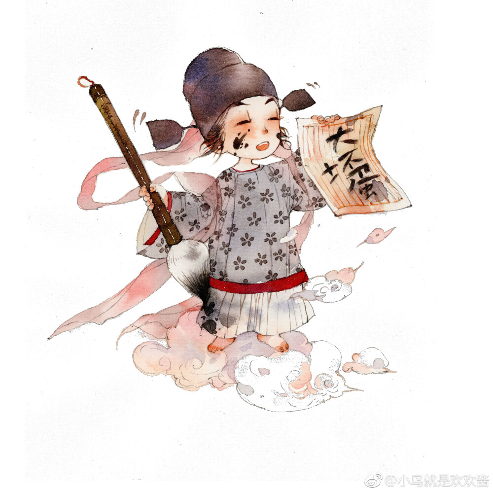 【古风插画】#小神仙# 作者：小鸟就是欢… - 高清图片，堆糖，美图壁纸兴趣社区
