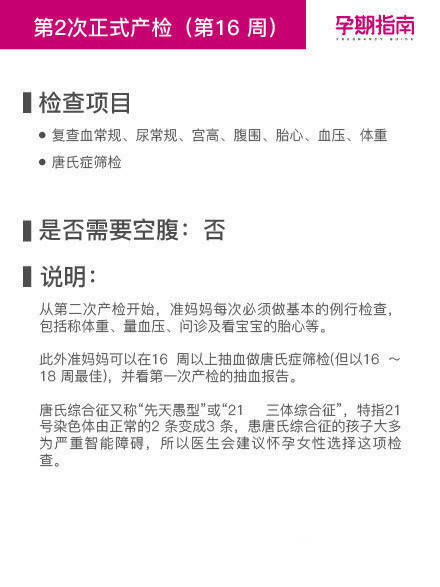 超级详细的孕期检查时间表 ​​。