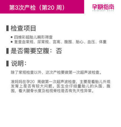 超级详细的孕期检查时间表 ​​。