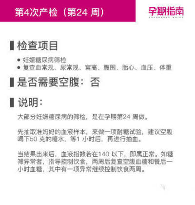 超级详细的孕期检查时间表 ​​。