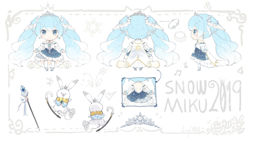 初音未来『2019雪miku』人设
画师：Linfi_MUU