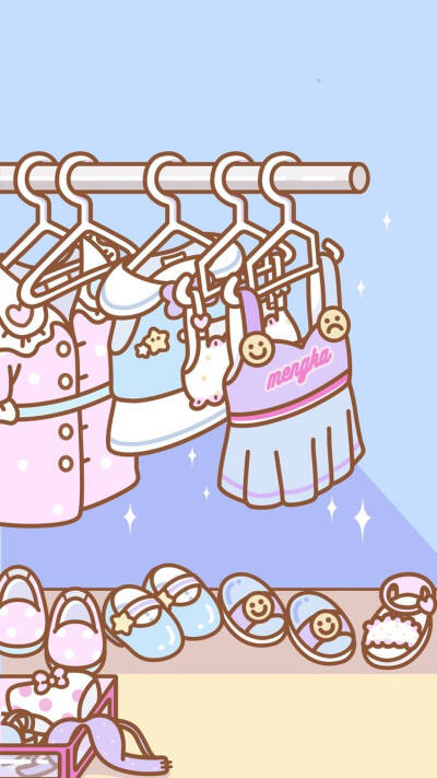 少女壁纸。粉色系与蓝色系。