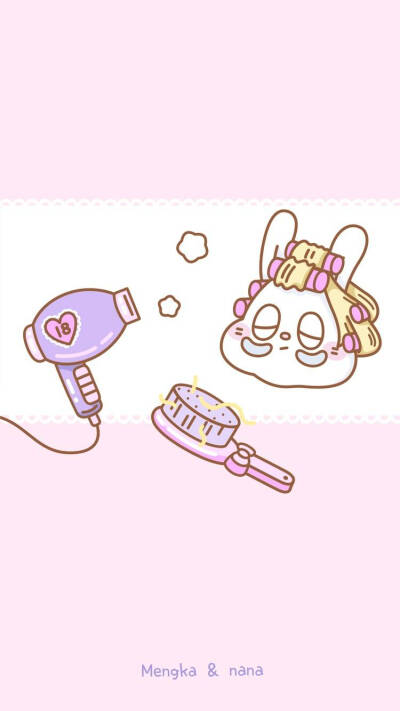 少女壁纸。粉色系与蓝色系。