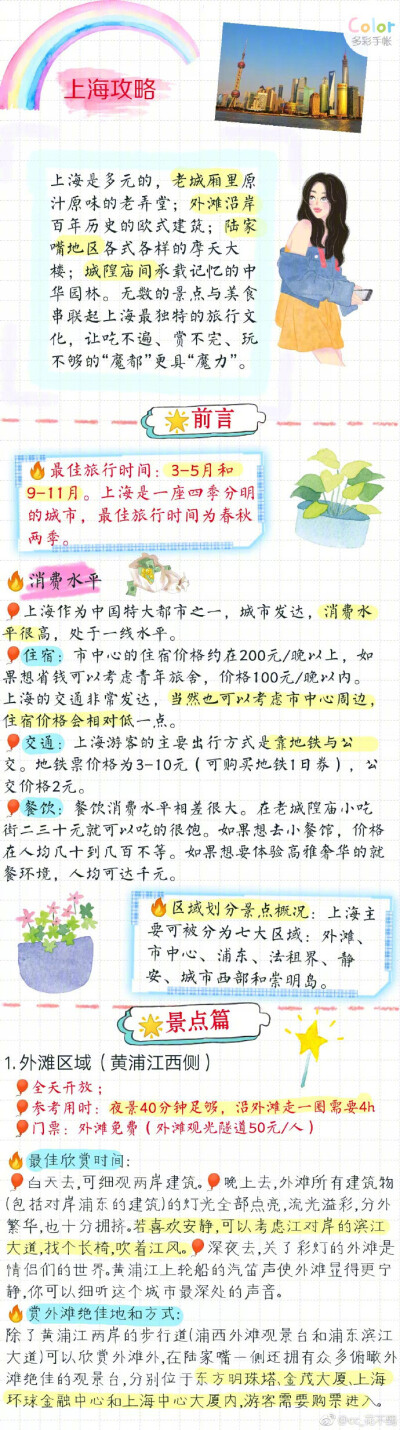 【超详细上海攻略】上海要写的详细真的是太！累！了！大大小小几十个景点！个人觉得有很多景点可以不考虑去的，主要是感受一下魔都的魅力 上海的什么博物馆啊科技馆啊各种馆特别多，选一两个感兴趣的就可以啦作者：c…