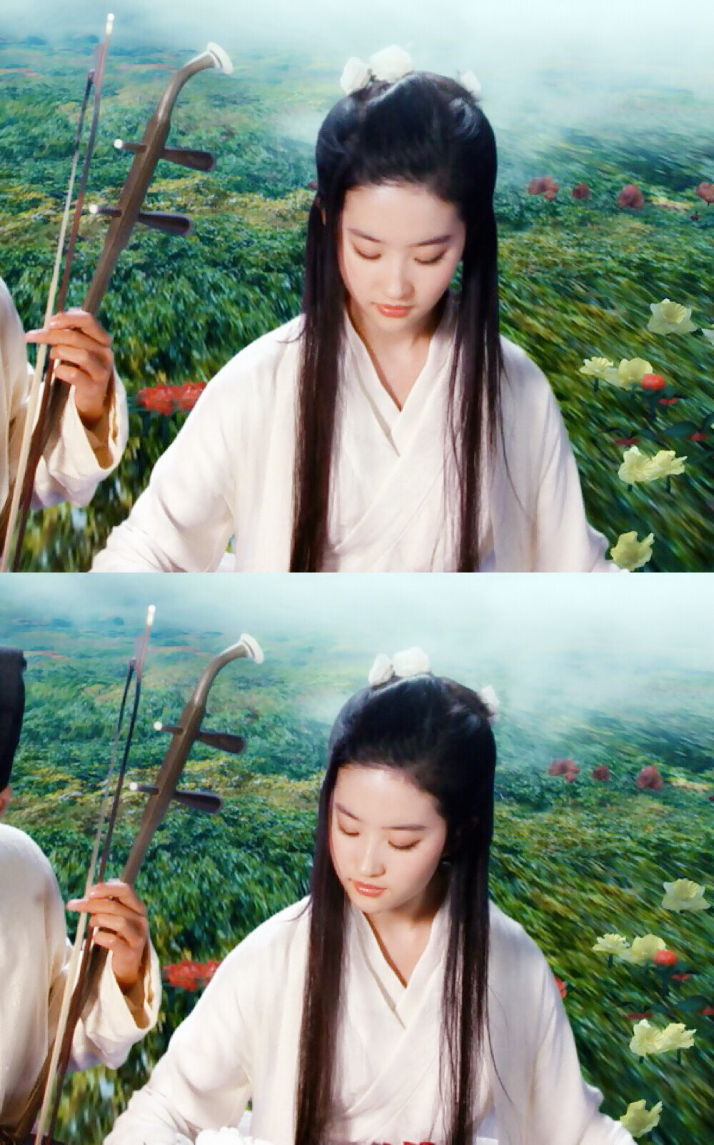 刘亦菲 宋晓青 2010电影《恋爱通告》
电影《恋爱通告》｜钟子期（女主宋晓青分饰）
造型很素雅，却依然惊艳
高山流水，伯牙子期 ​​​
图文by zt千山暮雪