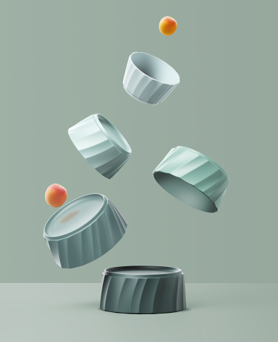 Folding - tableware : Folding - tableware一With the gravity flow of elements as the inspiration Taking geometric elements as the presentation, the inner introverted tension of lines is molded. Each si…