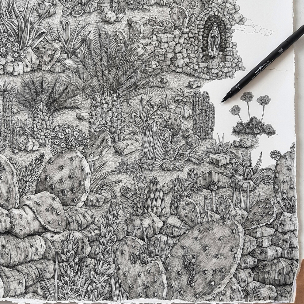 New Sprawling Ink Drawings by Olivia Kemp Explore the Landscapes of Malta and Bavaria—— ​