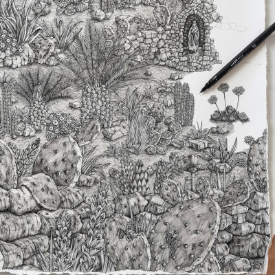 New Sprawling Ink Drawings by Olivia Kemp Explore the Landscapes of Malta and Bavaria—— ​