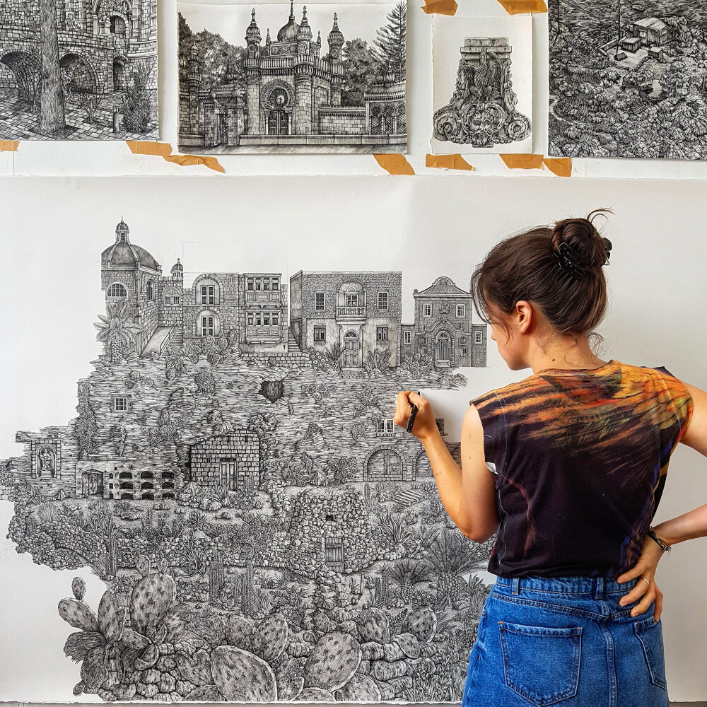 New Sprawling Ink Drawings by Olivia Kemp Explore the Landscapes of Malta and Bavaria—— ​