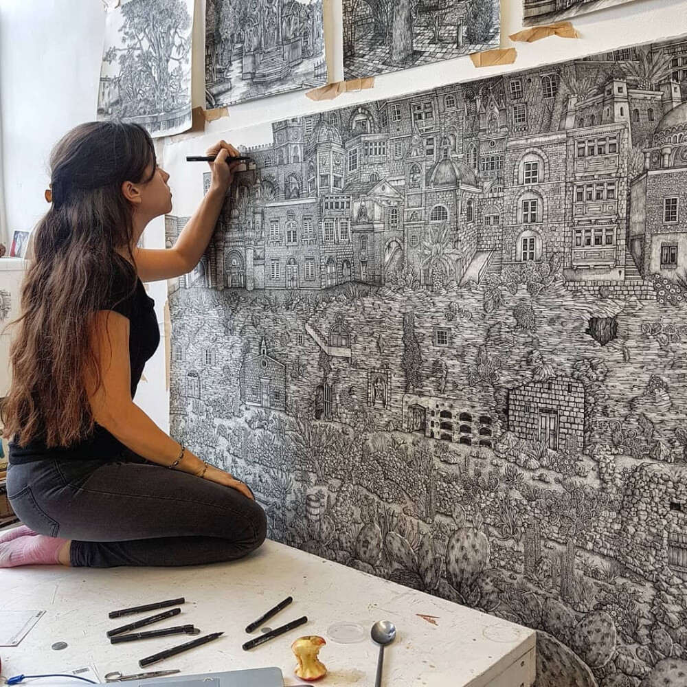 New Sprawling Ink Drawings by Olivia Kemp Explore the Landscapes of Malta and Bavaria—— ​