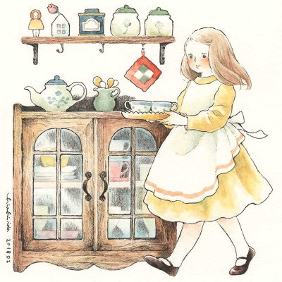 少女 插画 日本画师井田千秋水彩插画作品