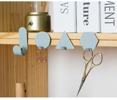 北欧创意简约墙壁免钉挂钩玄关客厅厨房服装店铺装饰钥匙挂衣帽钩