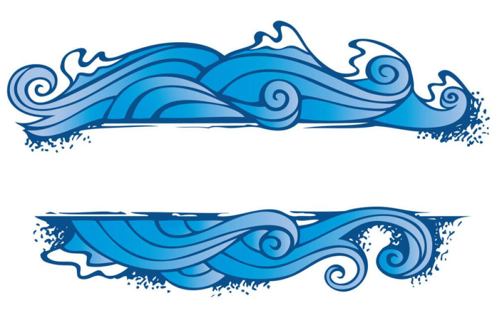 海水 沧浪 海浪 海啸 自然灾害 插画