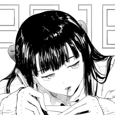 女头 动漫 黑白