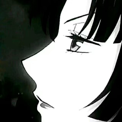 女头 动漫 黑白