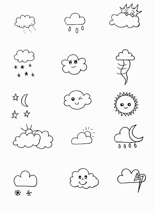 【萌萌的天气简笔画】
上百个天气小素材简笔画 很可爱很简单 做板报 手账 哄娃都很实用 Mark~ ​​​