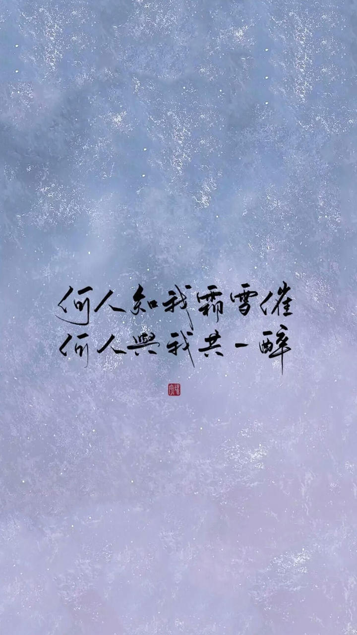 古风唯美文字＋精致彩色背景系列
何人知我霜雪催，何人与我共一醉。