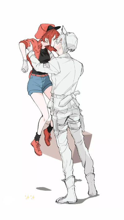日漫《工作细胞》同人手绘壁纸
白细胞×红细胞
