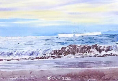 海边 绘画过程