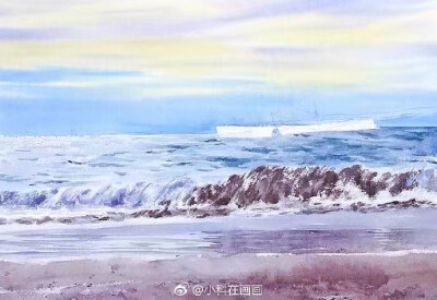 海边 绘画过程