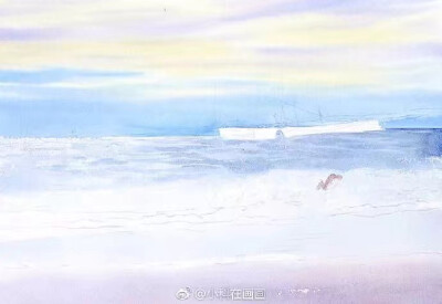 海边 绘画过程