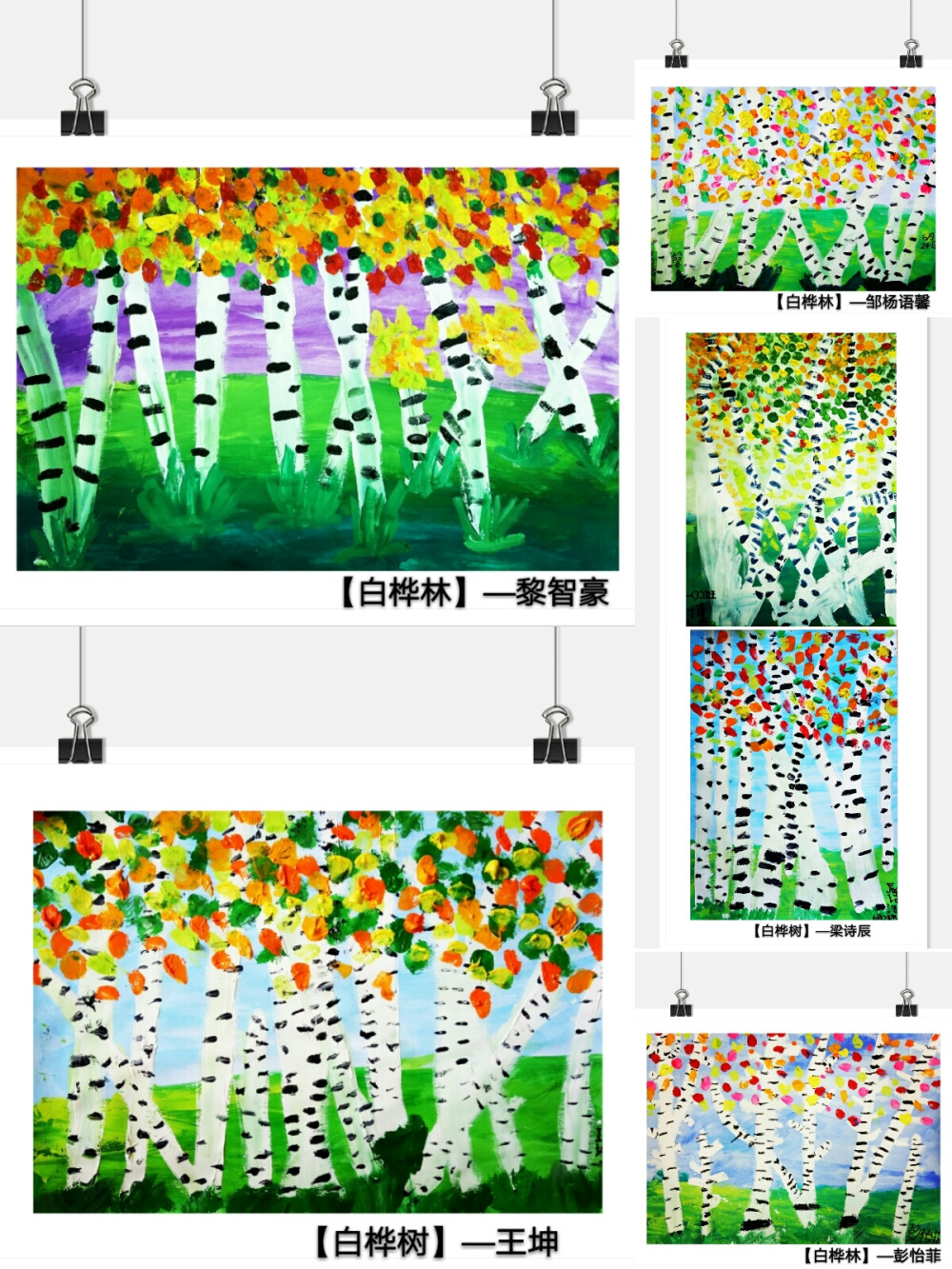 白桦林 水粉