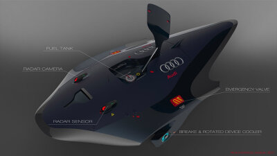 Audi奥迪 Board22: Supercar Concept by Pavel Pevchev／他超级跑车的概念主要集中在提高驾驶员安全性，同时保留赛车的挑战和刺激 —— ​​​​