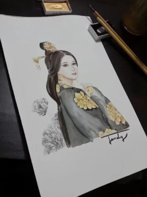 自己的水彩人物手绘