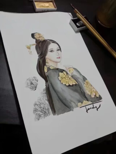 自己的水彩人物手绘