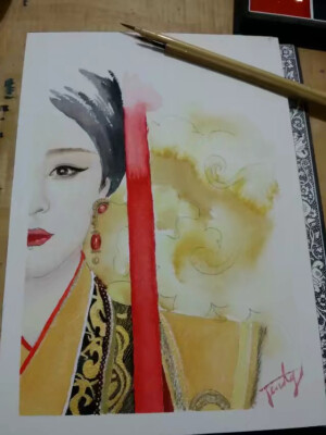 自己的人物水彩手绘