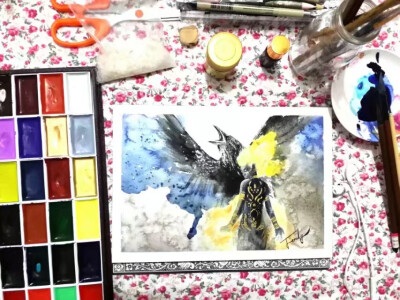 自己的人物水彩手绘