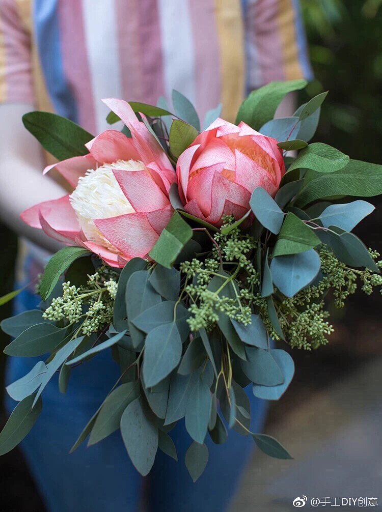 【纸艺教程】芙蓉花环、延龄花和百日草花等制作，教程马出 ​