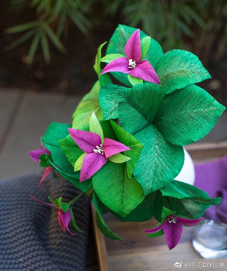 【纸艺教程】芙蓉花环、延龄花和百日草花等制作，教程马出 ​