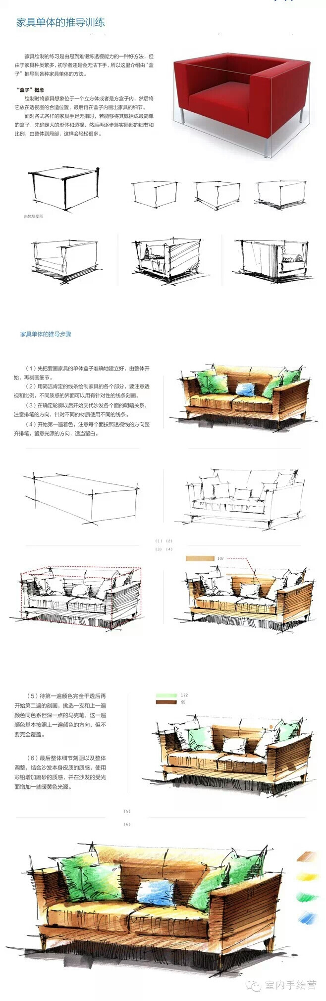 马克笔手绘单体上色