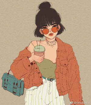 插画 酷女孩