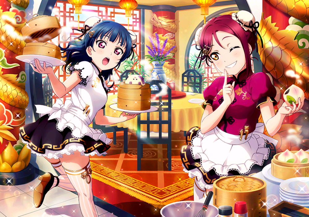 lovelive!sunshine!! UR去框合并 旗袍篇 樱内梨子 津岛善子（未觉醒）