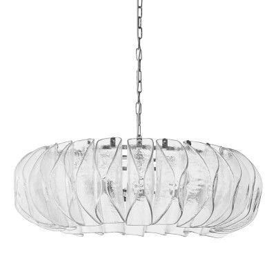 Murano Round Petal Chandelier, Clear #williamssonoma