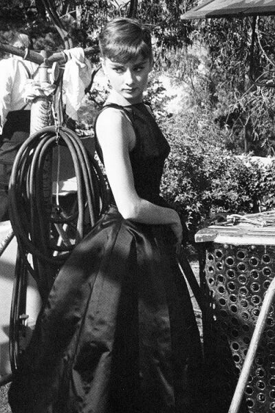 Audrey Hepburn on the set of Sabrina, photographed by Mark Shaw, 1953.